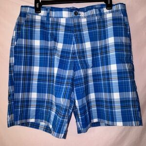 Chaps Blue Checkered Golf Shorts